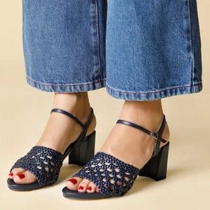 Rouje Blue Heeled Sandals Size 37